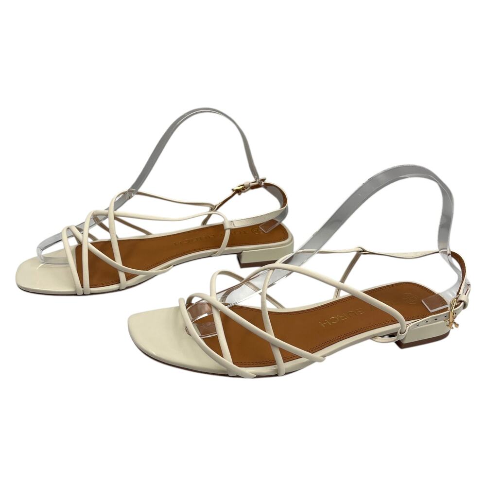 Tory Burch Penelope Strappy Flat Sandals White Ivory Size 9M